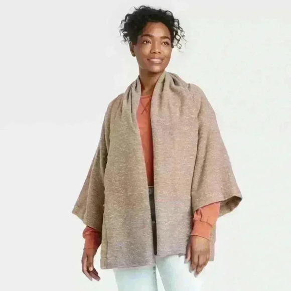 NWT Universal Thread Oversized Open-Front Cardigan Sweater Shrug Tan Size OSFM - Picture 9 of 9